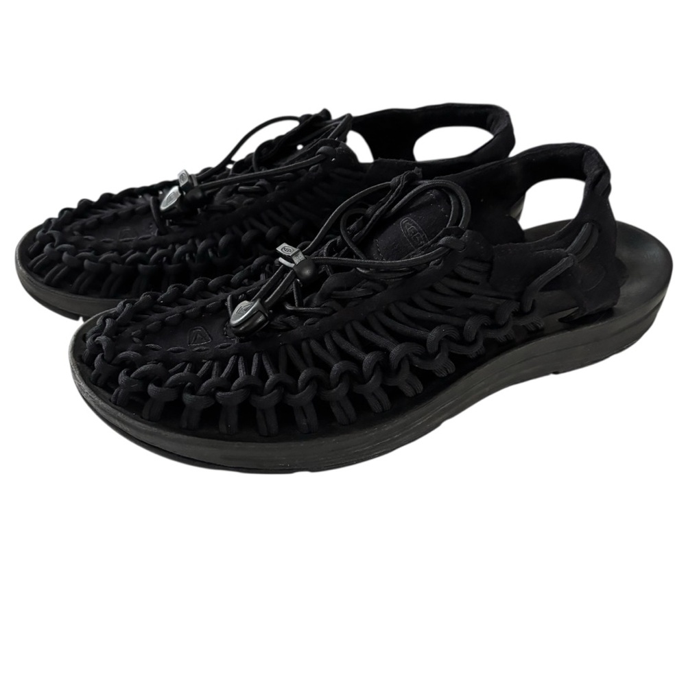 Keen Uneek Sandal Black Gently Worn Black 100% Textile Rubber Sole Rugged
